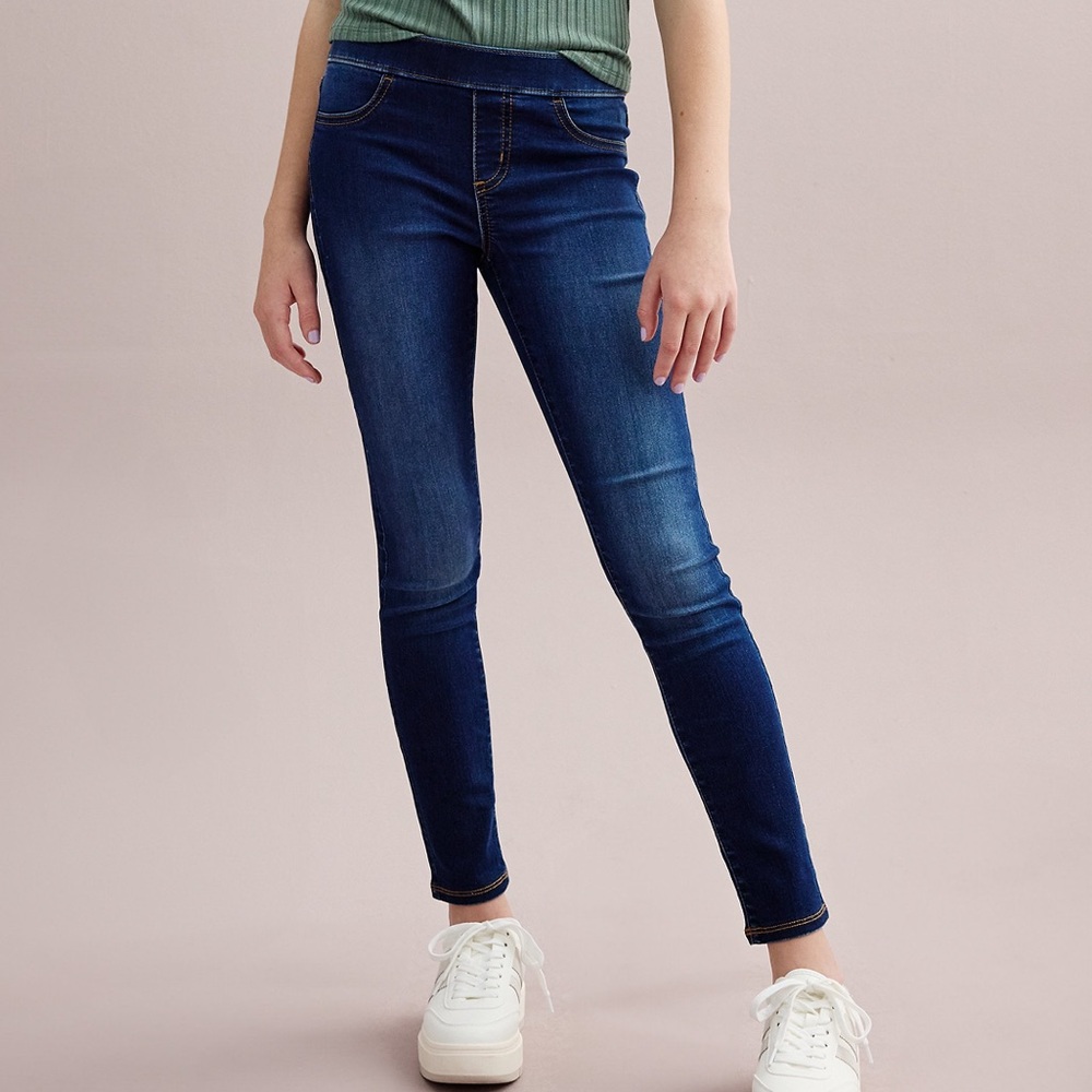 Real Love Girls Skinny Pull-On Blue Jeggings Regular Size 16 NWT